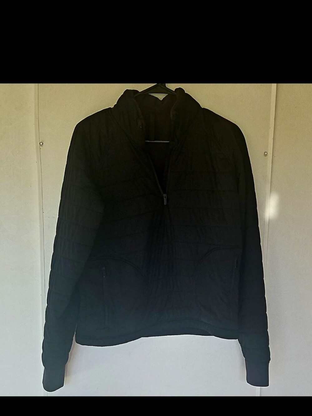 lululemon  Dynamic Movemement Black Quilted Half-Zip Puffer Pullover Size 10